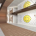 Middle school teaching building hall teaching building entrance teaching building middle school hall middle school comprehensive hall interactive device background wall light and shadow art 3d model