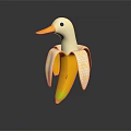 Creative Modern Decorative Ornament Set With Duck Shape Banana Peel Design