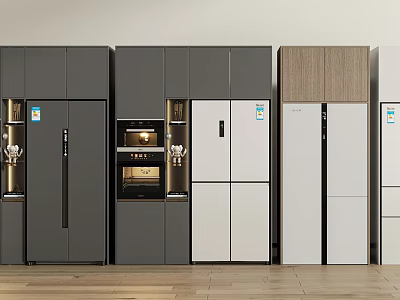 Modern Refrigerator Collection With Multiple Styles And Color Options For Kitchen Spaces 3d model