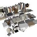 Book Combination Wall Hanging Bookshelf Book Ornaments 3d model