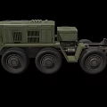 Military Green Heavy Duty Truck With Multiple Large Wheels And Number 08 On Side