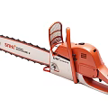 SINKE PROTEC 8 Industrial Chainsaw With Orange White Design And Protective Guard