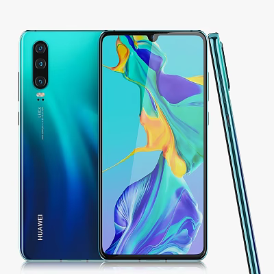 Sleek Teal Gradient Smartphone With Full Screen Display And Rear Camera Module 3d model