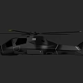 Modern Black Helicopter Featuring Sleek Aerodynamic Design And Yellow Rotor Tips