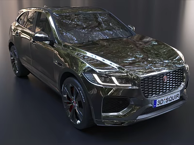 Jaguar SUV With Shiny Exterior Sporty Front Grille Sleek Headlights And Alloy Wheels 3d model