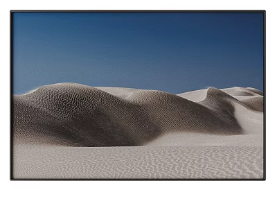 Desert Landscape Painting with Rolling Sand Dunes and Clear Blue Sky 3d model
