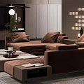 Modern Living Room Interior Design With Sofa Coffee Table Rug And Pendant Light