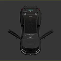 BMW Black Race Car With Open Hood Doors And Rear Spoiler Alloy Wheels