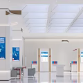 SPDB Bank Branch Interior Design With Modern Open Space Counter Screens and Seats