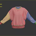 Pink Oversized Long Sleeve Sweatshirt With Nike Logo And Comfortable Fit 3d model
