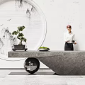 Modern reception desk 3d model
