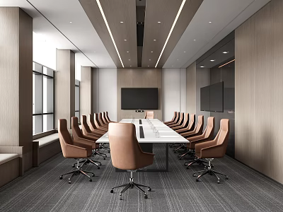Modern Meeting Room Meeting Table and Chair Carpet 3d model