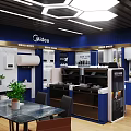 Modern COLMO Kitchen Appliances Showroom With Cabinets Display Area And Design Elements 3d model