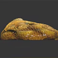 Fresh Potatoes in Mesh Bag on Black Background