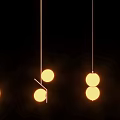 Modern Pendant Lights With Different Designs Illuminating Yellow Light On Black Background