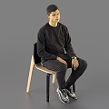 Sitting Man Realistic Male Man Sitting Chair Leisure Chair Sofa Chair Young Foreigner 3d model