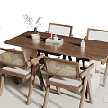 Dining table and chair 3d model
