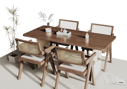 Dining table and chair 3d model