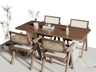 Dining table and chair 3d model