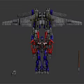 Robot Characters Featuring Red Blue Figure And Aircraft Robot With Sword And Gun