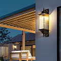 Modern Metal Frame Wall Sconce With Vertical Striped Shade And Warm Illumination