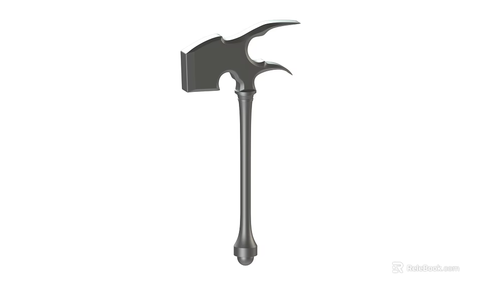 Sturdy Black Metal Axe Tool With Ergonomic Handle For Cutting Tasks 3d model