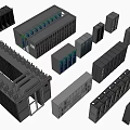 Modern Data Center Server Racks And Network Storage Equipment Setup 3d model