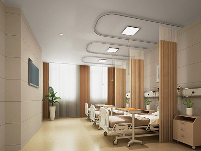 Modern Ward Hospital Ward 3d model