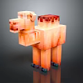 Pixel Style Camel Doll 3D Orange Body Red Hump And Blue Hooves Design