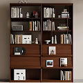 Middle Ancient Log Wind Bookcase 3d model