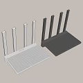 Wireless Routers With Multiple Antennas In White And Black Modern Design