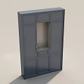 Modern Dark Blue Wardrobe Design With Paneled Doors Drawer Compartments And Storage Space