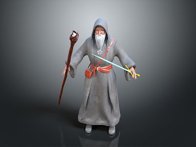 sorcerer mage sorcerer summoner magician wizard ancient male model