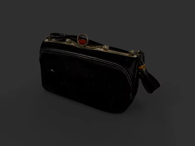 Black Box Bag Featuring Metallic Hardware Red Accent And Tassel Detail Design 3d model