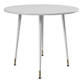 Modern Round White Table With White Legs And Gold Bottom Tips 3d model