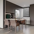 Modern Living Dining Room With TV Wall Sofa Coffee Table And Floor To Ceiling Windows
