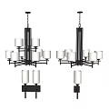 New Chinese style lamp combination chandelier 3d model