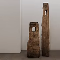 Wooden Decorative Ornament Set With Two Pieces And Hollow Design In Minimalist Interior