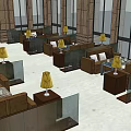 Modern Spacious Sales Office Interior With Large Windows Reception Desk And Seating Area