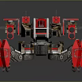 Red And Black Mechanical Spider Toy Model With Mechanical Legs And Structure