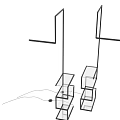 Sleek Modern Floor Lamp With Geometric Black Metal Frame And Layered Glass Shelves For Home Interior Decor