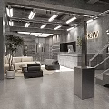 Modern Industrial Style Clothing Store With Cozy Lounge And Sleek Cement Interior Design