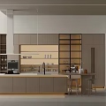 Modern Kitchen Interior Design With Island Counter Cabinets And Pendant Lights