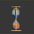 Unique Decorative Hourglass With Wooden Frame Blue Pink Sand And Spoon On Top