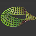 Vibrant Green Spiral Shaped Furniture Piece With Perforated Round Holes Design