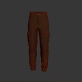 Brown Cargo Pants With Multiple Pockets For Casual Everyday Wear 3d model