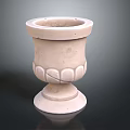 Decorative Beige Vase With Intricate Carved Patterns And Stable Base For Home Decor