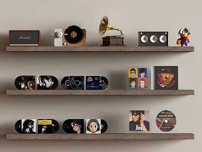 Modern record ornaments CD disc sound 3d model