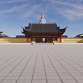 Ancient buildings of Chinese temples and temples 3d model