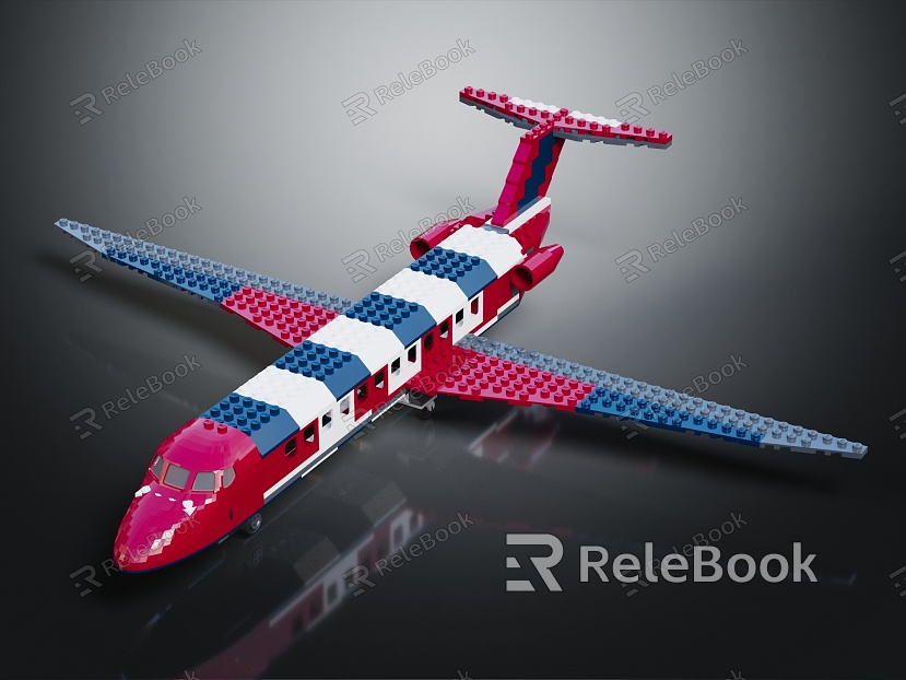 Modern Toy Plane Lego Plane Pixel Plane Cartoon Plane model